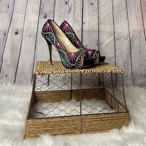 ⭐️Sz. 7 5.5” platform peep-toe black heel ⭐️